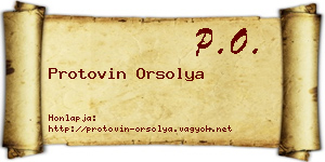 Protovin Orsolya névjegykártya