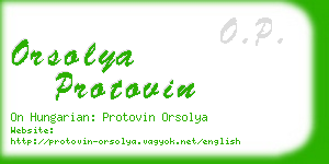 orsolya protovin business card